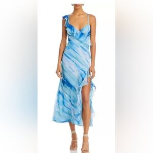 Aqua Blue Ruffled Women's Dress